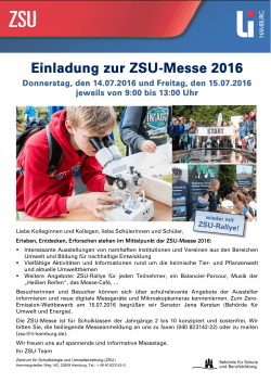 ZSU-Messe 2016: Einladung, Aussteller, Anmeldung