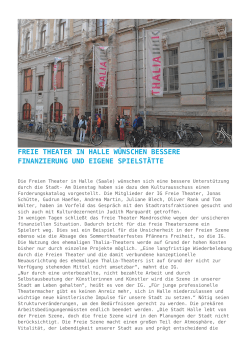 Freie Theater in Halle wünschen bessere