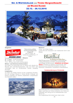 Wilder Kaiser Tiroler Bergweihnacht 2016