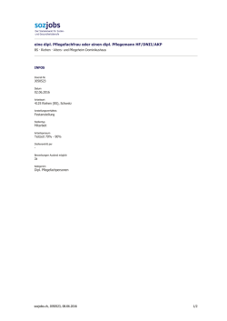 eine dipl. Pflegefachfrau oder einen dipl. Pflegemann