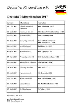 Deutscher Ringer-Bund eV Deutsche Meisterschaften 2017