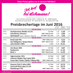 Preisbrechertage im Juni 2016