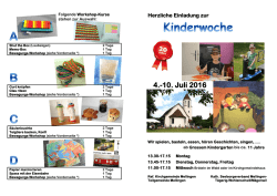 Information - &Ouml;kumenische Kinderwoche Mellingen