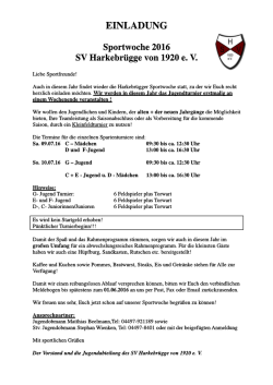 Einladung Anmeldung , Jugendturnier Harkebrügge 2016