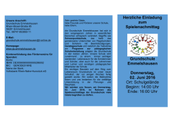 Herzliche Einladung zum Spielenachmittag Grundschule