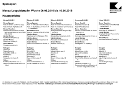 Speiseplan Mensa Leopoldstraße, Woche 06.06.2016 bis 10.06