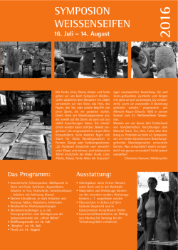 Programflyer  - Peter Heesch Bildhauer