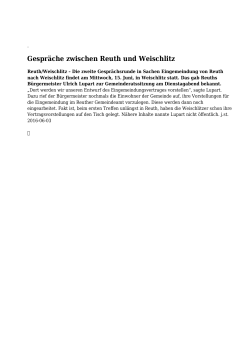 Gespräche zwischen Reuth und Weischlitz - Vogtland