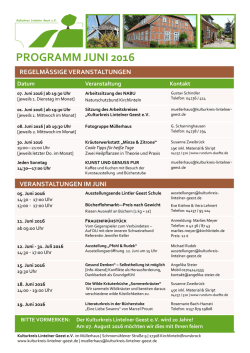 Kulturkreis Lintelner Geest – Programm Juni 2016