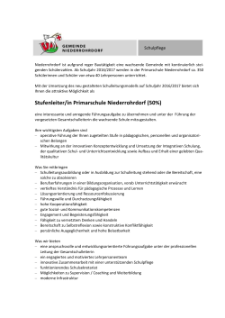 Stufenleiter/in Primarschule Niederrohrdorf (50%)
