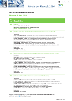 Diskussion auf der Hauptb&uuml;hne Dienstag, 7. Juni