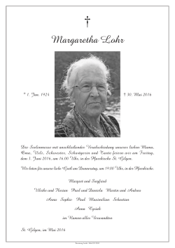 Margaretha Lohr - Bestattung Lesiak
