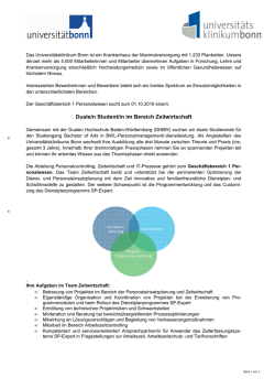 Duale/r Student/in - Universit&auml;tsklinikum Bonn