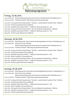 Rahmenprogramm - Gartentage Thedinghausen
