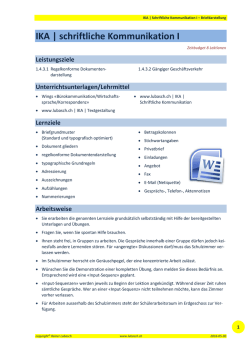 IKA | schriftliche Kommunikation I