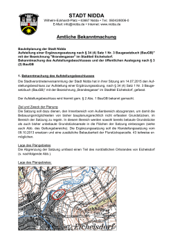 Bauleitplanung der Stadt Nidda Aufstellung einer