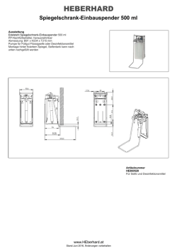 Spiegelschrank-Einbauspender 500 ml