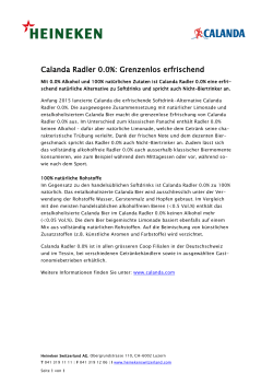 Calanda Radler 0.0%: Grenzenlos erfrischend
