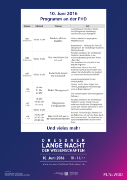 Programm zur Langen Nacht der Wissenschaften an der FHD