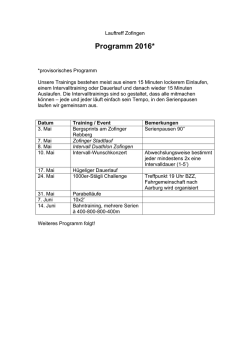 Programm  - Lauftreff Zofingen