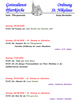Gottesdienst Ordnung Ordnung - St. Nikolaus Kamp