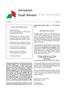 Amtsblatt - Stadt Weiden in der Oberpfalz