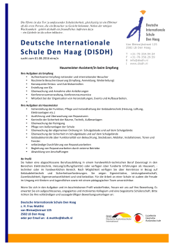 Hausmeister-Assistent/in beim Empfang