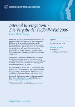 Internal Investigations – Die Vergabe der Fußball