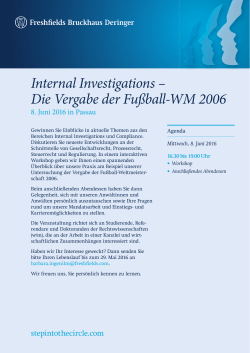 Internal Investigations &ndash; Die Vergabe der Fu&szlig;ball