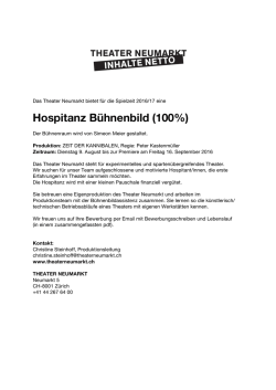 Hospitanz B&uuml;hnenbild (100%)