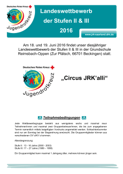 Ausschreibung - JRK im DRK LV Saarland