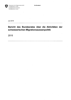 Bericht des Bundesrates - Staatssekretariat für Migration