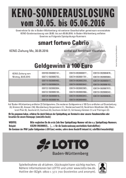 SAL KENO smart fortwo 2016 Vorlage.indd - Lotto Baden