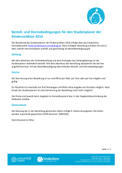 Bestell- und Stornobedingungen für den Studienplaner der