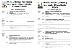 Pfarrei Leuterschach und Wald vom 22.05.-29.05