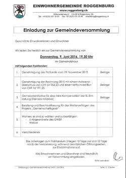 Donnerstag, 9. Juni 2016, 19.30h