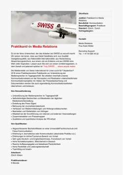 Praktikant/-in Media Relations