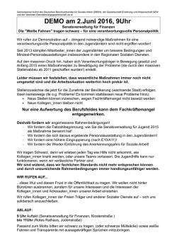 DEMO am 2.Juni 2016, 9Uhr