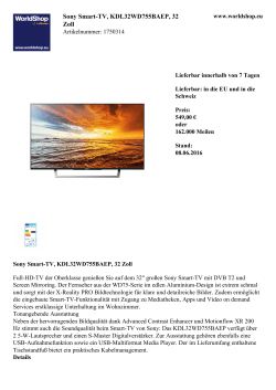 Sony Smart-TV, KDL32WD755BAEP, 32 Zoll