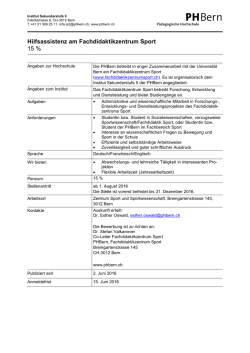 Hilfsassistenz am Fachdidaktikzentrum Sport 15