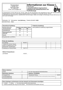 Informationen zur Klasse L
