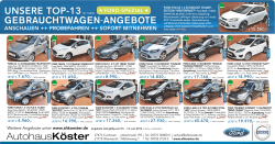 UNSERE TOP-13Nr. 11.2016 GEBRAUCHTWAGEN