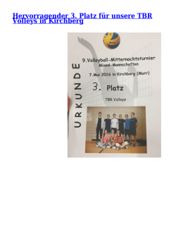 Hervorragender 3. Platz f&uuml;r unsere TBR Volleys in Kirchberg