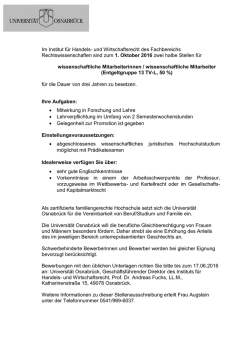 Im Institut f&uuml;r Handels- und Wirtschaftsrecht des Fachbereichs