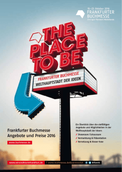 Frankfurter Buchmesse Angebote und Preise 2016