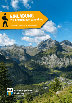 einladung - Gemeinde Kandersteg