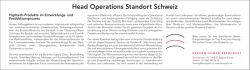 Head Operations Standort Schweiz
