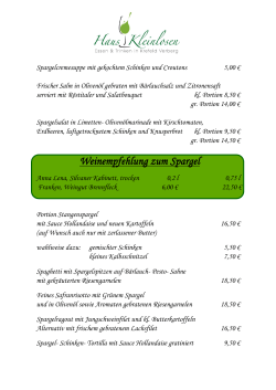 Weinempfehlung zum Spargel