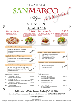 mittagstischkarte juni 2016 - Restaurant San Marco Zeven