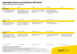 Speiseplan Mensa und Cafeteria IWZ Deutz